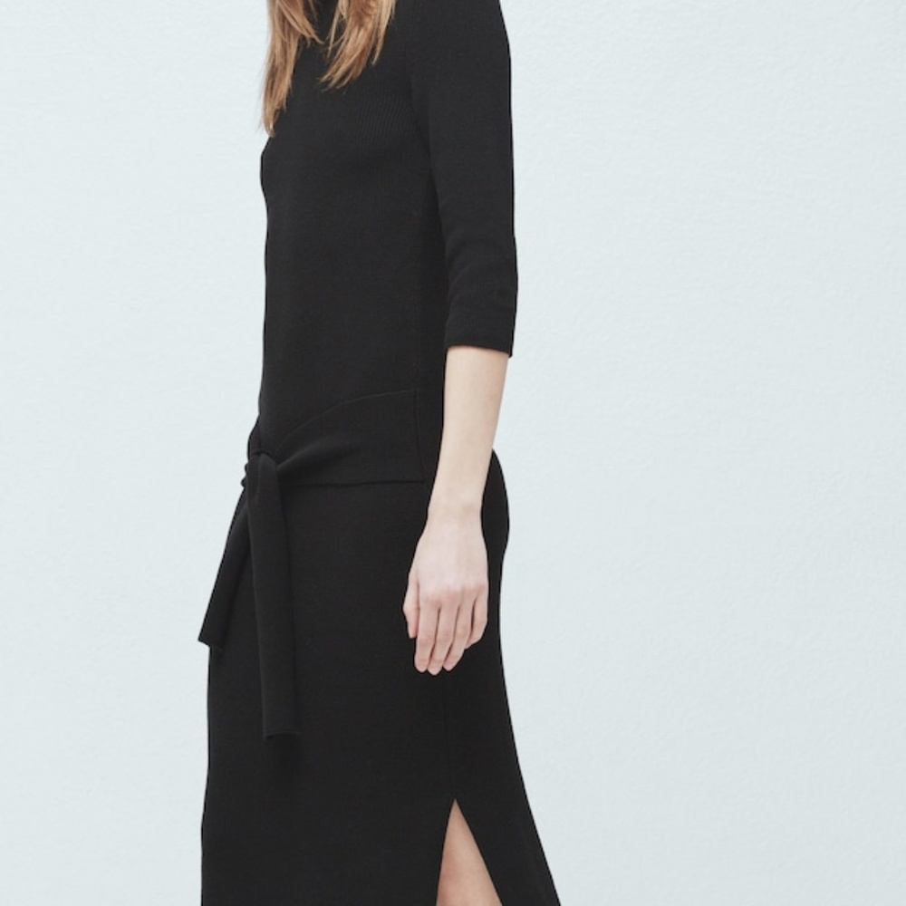 Mango Black Tie Knot Dress